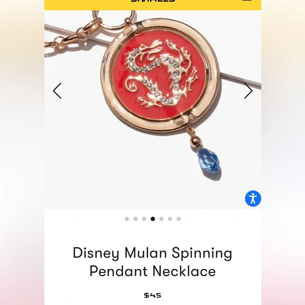 NEW Disney Mulan Spinning Pendant Necklace